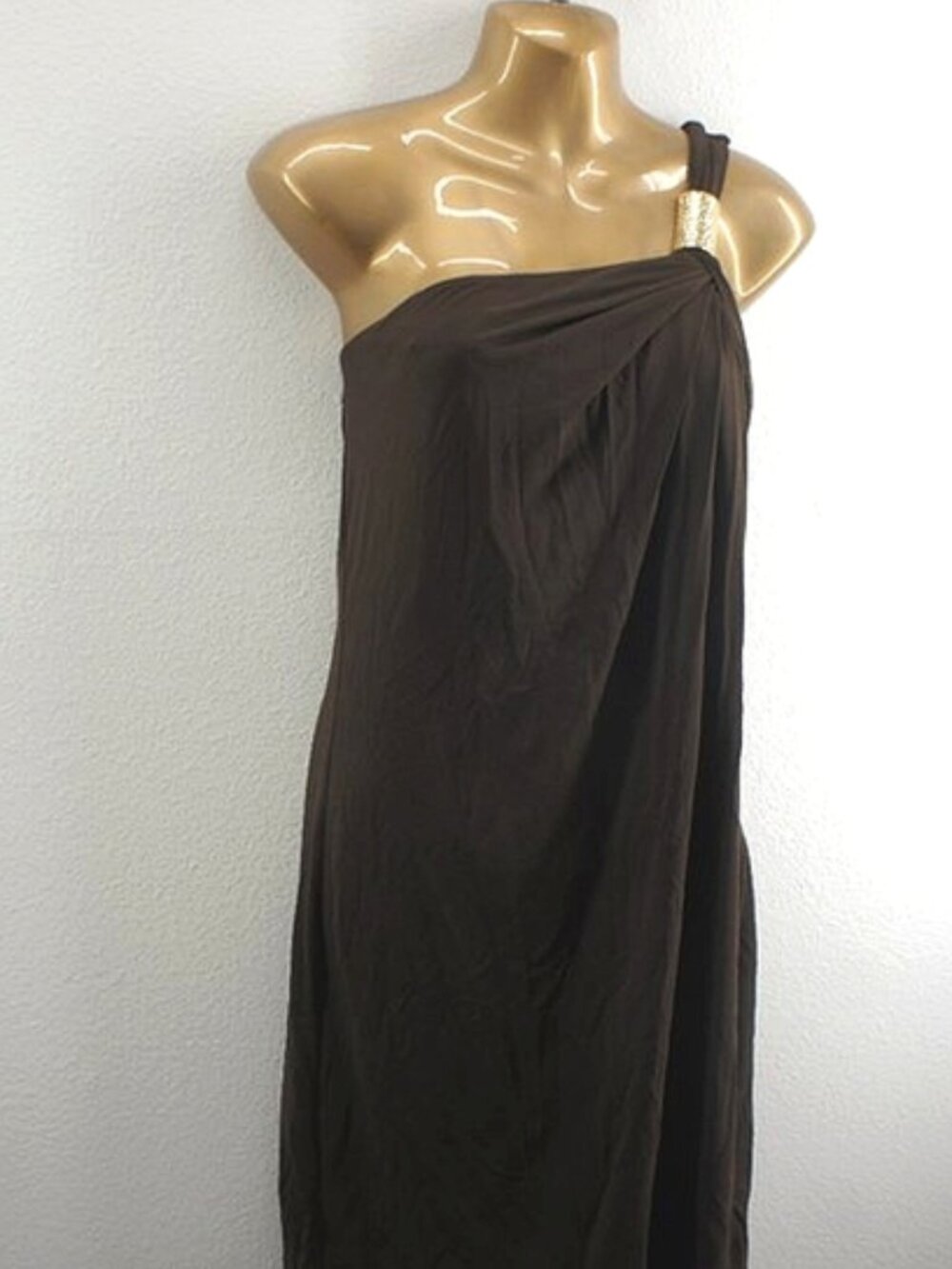 Michael Kors Brown One Shoulder Dress size 8  NWT